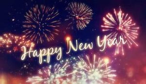 image with fireworks saying happy new year